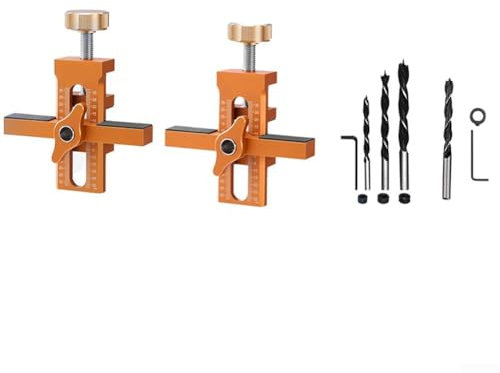 Gabarit d'installation 2 en 1 pour porte d'armoire avec foret pour un montage efficace et précis (D)