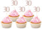 Sotpot 30PCS 30th Birthday Cupcake Toppers Rose Gold Glitter 30th Cupcake Picks for Happy 30th Birthday Party Decorations