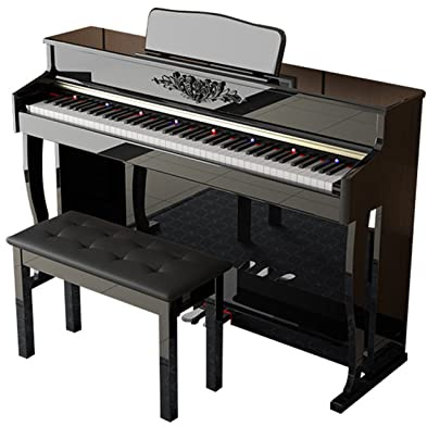 88 Keys Weighted Hammer Action Digital Piano with Furniture Stand, Triple Pedal, Stool & MIDI Connectivity for Beginners & Professionals