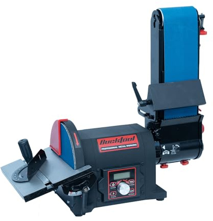 BUCKTOOL 700W VFD Bandschleifer, 100 x 914&200mm Band- und Tellerschleifer | 900-3600 U/min, variable Drehzahlregelung für Metallbearbeitung, Entgraten, Formen und präzisen Oberflächenschliff