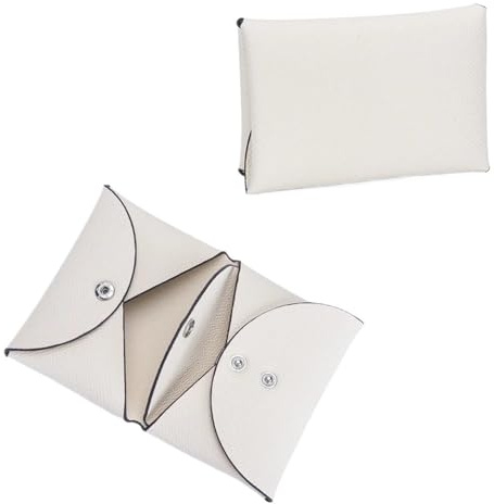 DHYUACN Münztasche 1 Pc Mini Geldbörse Leder Kleine Münze Brieftasche Haspe Beutel Kleingeld Halter Karte for Männer Frauen(Creamy-White)
