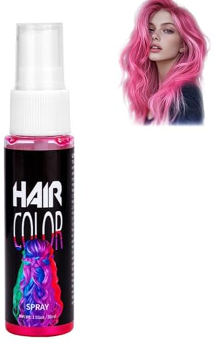 Pink Washable Temporary Hair Color Spray,Temporary Vibrant Colored Hair Dye, Instant Styling Cosplay, Parties & Prom Easy Wash-Out, For Halloween, Costume, Party Makeup