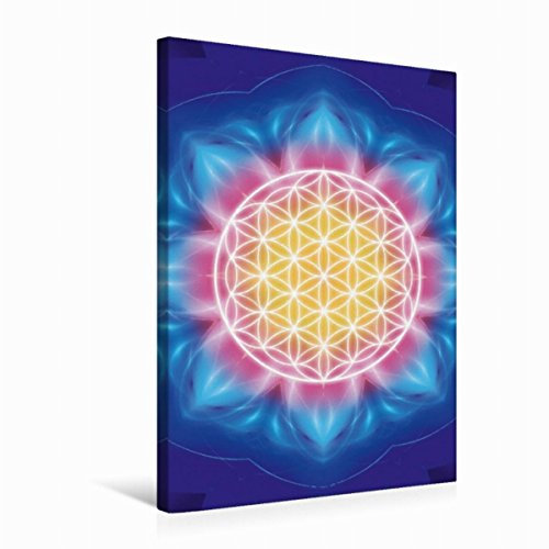 Premium Textil-Leinwand 50 x 75 cm Hoch-Format Blume des Lebens - Alles ist eins | Wandbild, HD-Bild auf Keilrahmen, Fertigbild auf hochwertigem Vlies, Leinwanddruck von Gaby Shayana Hoffmann