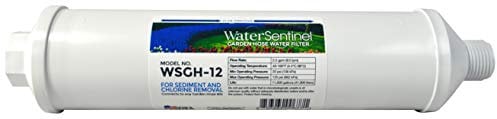 WaterSentinel WSGH-12 3-Stage Garden Inline Water Filter with Garden Hose Connection, Reduce Sediment, Hard Water, Dirt, Rust, Chlorine Taste, Odor, Drinking Water, Organic Gardening Plant Health