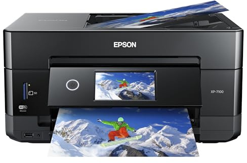 Epson Expression Premium XP-7100 Wireless Color Photo Printer with ADF, Scanner and Copier, Black, Small