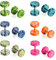 Aroncent Ohrringe Creolen Tunnel Ohrstecker: 6 Paare Herren Damen Fake Plug Ohrstecker Set Holz Hantel Ohr Piercing Türkis Ohr Schmuck Edelstahl klassische Runde Design Unisex