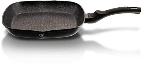 BerlingerHaus Black Silver Collection Grillpfanne, 28 cm, Black Silver Collection BH/1846 schwarz/silber Edelstahl 18/8