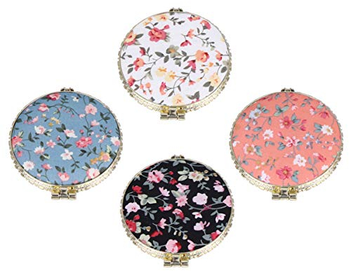 Beaupretty 4 Stück Retro-stoffdruck Doppelseitiger Faltbarer Tragbarer Mini-schminkspiegel Alter Taschenspiegel Doppelseitiger Kompakter Spiegel Doppelt Fräulein Harz Reisespiegel Altmodisch