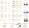 Prasacco 180 Stück Anhänger Lünette, Legierung Geometrische Hohlrahmen Schmuckringe und Ohrhaken Set Schmuckherstellung Kit für Schmuck Halskette Anhänger Ohrring DIY-Handwerk Machen (3 Farben)