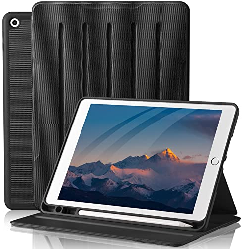 Vobafe Hülle für iPad 9. 8. 7. Generation, iPad 10.2 Hülle PU Leder Smart Cover mit Stifthalter, Auto Schlaf/Wach, Multi Winkel Ständer, Stoßfeste Schutzhülle für iPad 10.2 Zoll 2021/2020/2019