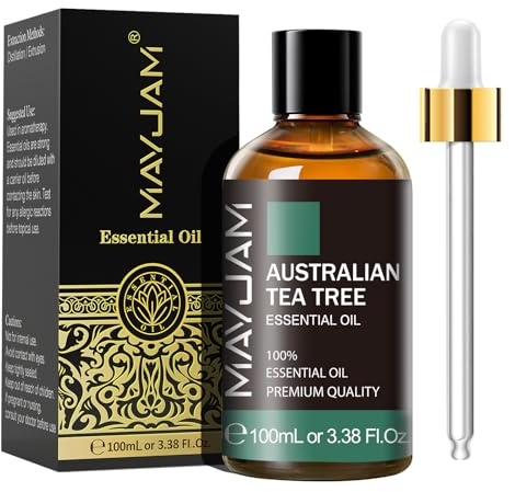 MAYJAM Australian Tea Tree Essential Oils 100ML, Australian Tea Tree Oil for Diffuser, Humidifier, DIY, Home, Office