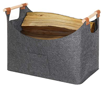 Panier en bois de cheminée grand format