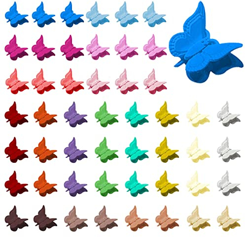 50 Mini-Schmetterlings-Haarspangen für Mädchen & Frauen - Mehrfarbig