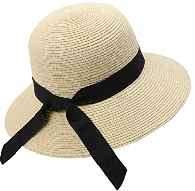 Zylioo XXL Chapeau de Paille Femme Grosse Tête Large Bord Surdimensionné UV Protection Soleil Été Plage