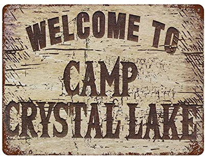 Welcome to Camp Crystal Lake Blechschild, Metallschild, Kunst zum Aufhängen, Eisen, Malerei, Retro, Zuhause, Küche, Garten, Garage, Wanddekoration