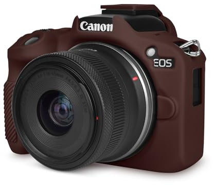 Rieibi EOS R50 Case, Soft Silicone Protective Case for Canon EOS R50 EOSR50 Camera, Lightweight EOS R50 Camera Case - Dark Brown