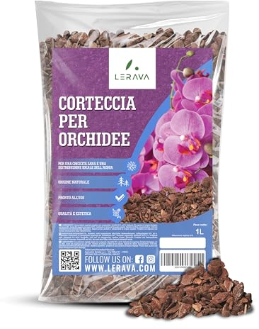 LERAVA® Pinienrinde 1L – Feine Pinienrinde für Orchideen, Orchideensubstrat & Orchideenerde – Premium Orchid Bark für Pflanzen – Ideal als lockere, luftige Orchideen Erde, für gesundes Wachstum