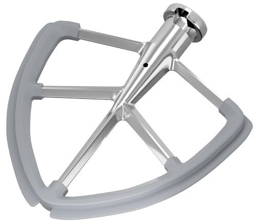 Stainless Steel Flex Edge Beater for KitchenAid Classic&Artisan Tilt-Head 4.5-5 Quart Stand Mixers, Fits for K45SS,KSM75,KSM90,KSM150 Paddle with Silicone Edges Scraper, Dishwasher Safe