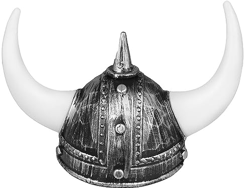 Ahagogo Teufelshut mit Stierhörnern, perfekt für Halloween-Shows, Kostümpartys Karneval! Mittelalterliche Brustpanzer Frauen (Silver, One Size)