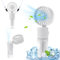 Portable Hand Fan with Water Mist Spray, 2000mAh USB Rechargeable Personal Handheld Misting Fan, 4 Speed Battery Powered Cooling silent Mini Fan for Office Outdoor Trip Travel Park Camping (White)