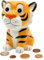 Dekohelden24 Sparfigur, Spartier, Spardose, Sparbüchse, Kinderspardose, Sparschwein als Tiger aus Keramik mit wiederverschließbarem Gummistopfen, L/B/H 12 x 12 x 14 cm.