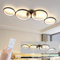 GBLY Deckenlampe LED Deckenleuchte Wohnzimmer: 100cm Dimmbar Wohnzimmerlampe 4-Ringen Modern Schlafzimmerlampe 56W Schwarz Deckenbeleuchtung mit Fernbedienung Design für Schlafzimmer Büro Küche
