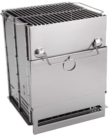 Foldable and Portable Design, Portable Wood Burning Stove,Made Of Stainless Steel, Unfoldable Door to Add Firewood Conveniently, Can Be Used for Boiling Water, Cooking, Heating(L)