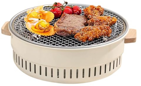 Holzkohle Grill,Tragbarer Grill 32 Cm Mit Antihaft - Camping,Für Kochen Terrasse Balkon Outdoor Fleisch Vorspeisen Tisch