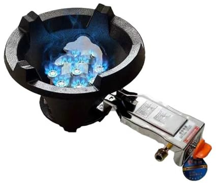 Poêle à Propane simple à buse 9/12, brûleur extérieur Portable en fonte, for la cuisson au Wok en plein air(9nozzle,LPG)