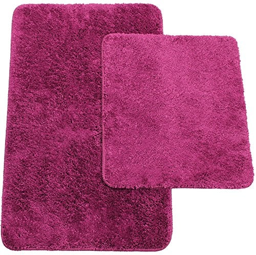 Brandsseller Badematten 2er-Set bestehen aus Badvorleger: ca. 50/80cm und WC-Vorleger ca. 45/50cm - Farbe: Lila
