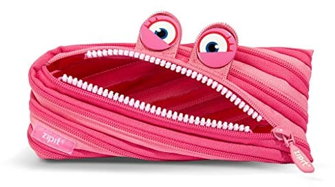 ZIPIT Wildlings Federmäppchen für Mädchen | Großes Mäppchen für die Schule | Monster Etui für Kinder | Federmappe Rosa