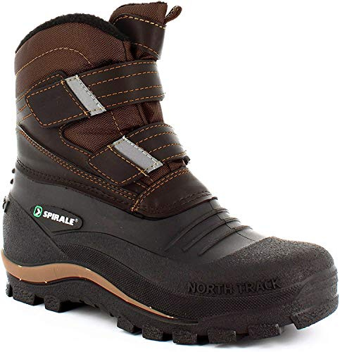 Spirale Tove - Botas de invierno para mujer y hombre, botas de nieve para adultos, botas de velcro, doble velcro, bota canadiense, forro cálido, impermeables, color marrón oscuro (039), EU 39