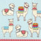 Boston International IHR Lunch Papierservietten, 16,5 x 16,5 cm, Happy Lamas hellblau