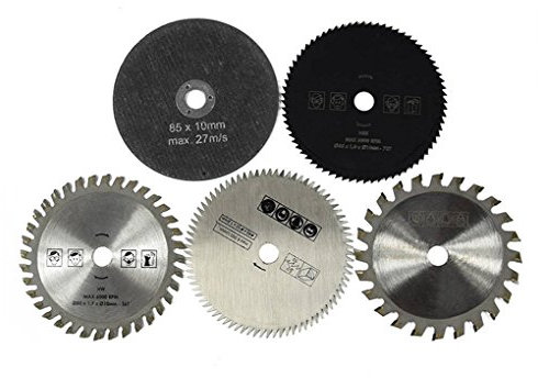 Lorsoul 5PCS / Set 85mm Diamètre 10 mm Rotatif Diamètre intérieur, Petite Lame de scie Circulaire en Alliage Dur Outils de Coupe Rotatif