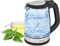 Exquisit WK 3501 swg - Hervidor de agua (cristal, iluminación interior, 2 L, 2200 W, 2 L), color negro