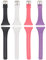 QGHXO Uhrenarmband für Polar FT4/FT7, weiches, verstellbares Silikon-Ersatzarmband für Polar FT4/FT7 Uhr (4 Stück: Schwarz & Weiß & Rosa & Lila)
