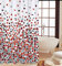 KAV Polyester Fabric Shower Mould and Mildew Resistant Curtain 180 x 180 cm (71 x 71 Inch) Tiles Patterned (Choose Colour from Drop Down menu) (Red Mosaic, 1), Measures