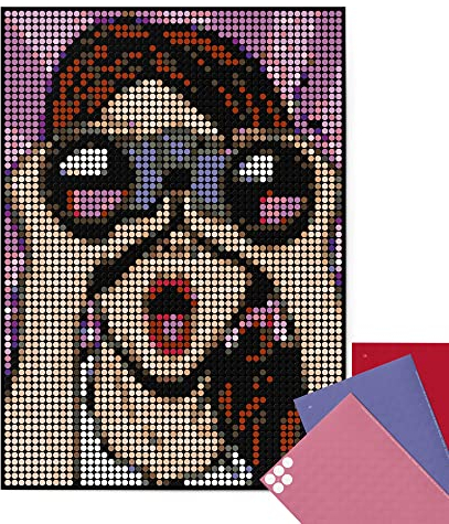 dot on Pixelart Ooh DIY-Poster - 50 x 70 cm - Bastelset für Erwachsene - Bilder mit Klebepunkten - Stickerset Mosaik Pixelart - Aufkleber Basteln Selbermachen DIY - Comic Pop Art