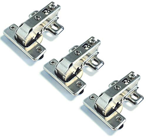 Adelchi Ferrari S.P.A. Lot de 3 charnières Ferrari Slide-on 35 mm, ouverture 95°, avec base pour porte en ligne, Métal, Brute, Contemporaine