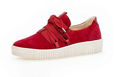 Gabor Damen Sneaker, Frauen Low-Top Sneaker,Best Fitting,Optifit- Wechselfußbett, 40 EU, Rubin Rosso Rot