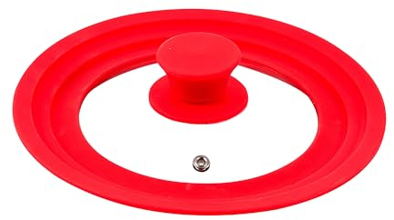 San Ignacio Q3253 Tapa Universal (16 18 20cm) Cristal Rojo, Colección Jolie de la Marca, Vidrio