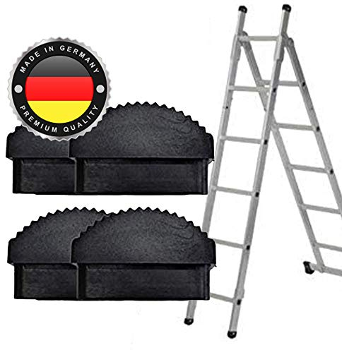 BKM - 4x Leiterfüße aus Gummi in 60 x 25 mm | 2 Paar rutschfeste Ersatz-Traversenfußkappen für Aluminiumleitern | stabiles Antirutschgummi als Leiterzubehör zum Aufstecken
