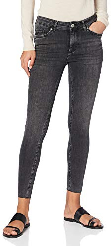PIECES Damen Pcdelly Skn Mw Cr Raw Dg509-ba/Noos Bc, Dark Grey Denim, S