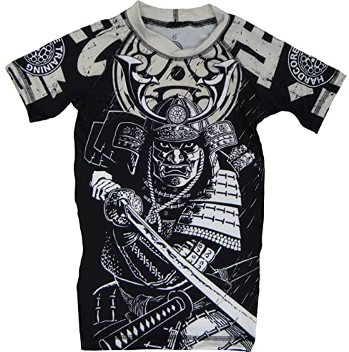 Hardcore Training Kids Rash Guard Budo Unisex Chemise de Compression Enfant Couche de Base No Gi Fitness Entraînement BJJ Gym Workout Boxe