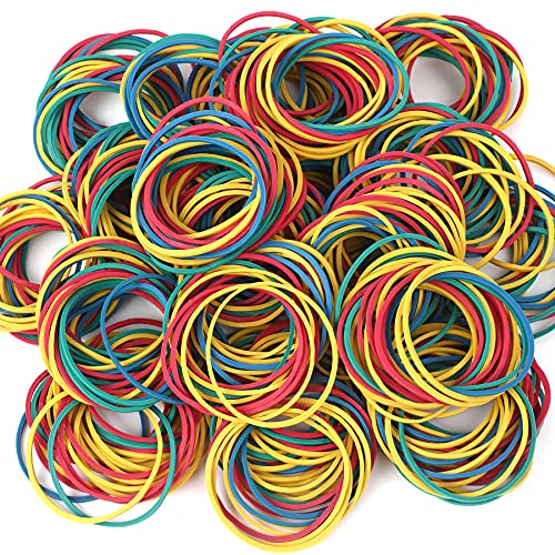 200pcs Coloured Natural Rubber Elastic Bands Heavy Duty Bands for Hair Home, Pens, Catapults, Bills, Bank Paper, Office Supplies(38mm)