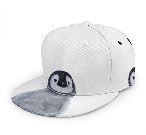 Oaieltj Unisex Baseball Cap Herren Damen Einstellbare Snapback Trucker Hat Mode Hip-Hop Baseball Cap, Little Penguin Aquarell Weiß, One size