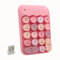 Seaciyan Teclado numérico inalámbrico ergonómico lindo colorido retro mini teclado numérico inalámbrico 2.4G teclado externo inalámbrico para ordenador portátil (rosa)