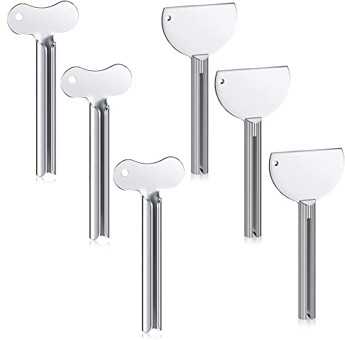 Presse-Tube, Presse-Tube de Dentifrice en Acier Inoxydable, Pour Crème Pour les Mains et Moutarde, 6 Pièces