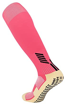 Calzini da calcio da uomo antiscivolo al ginocchio per sport di squadra, rosa, Taglia unica