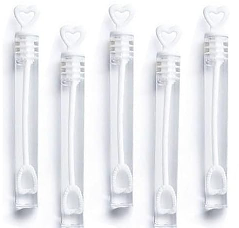 72x Seifenblasen Röhrchen Weiß mit Herz Wedding Bubbles Hochzeit Mitbringsel Dekoration